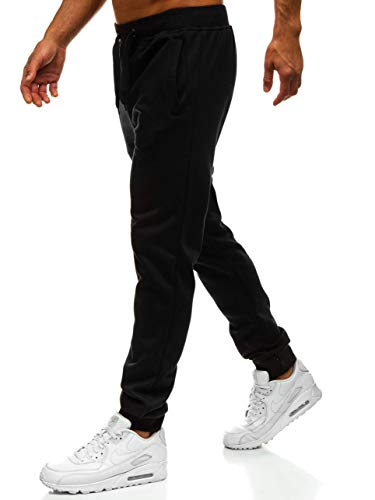 BOLF Hombre Pantalón Jogger Deportivo Jogging Entrenamiento Deporte Estilo Urbano J.Style XW01 Negro XXL [6F6]