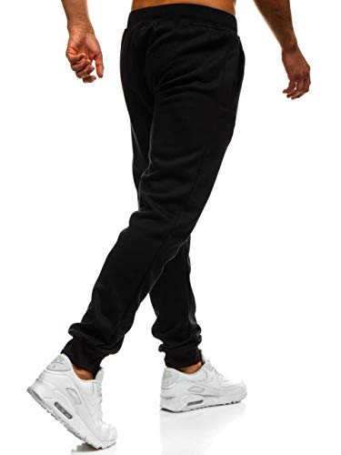 BOLF Hombre Pantalón Jogger Deportivo Jogging Entrenamiento Deporte Estilo Urbano J.Style XW01 Negro XXL [6F6]