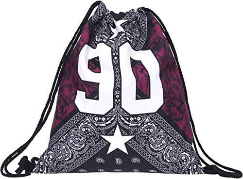 Bolsa Bandana and Roses 91 Flores BL?Ten Turn Bolsa Gym Bag bordar Saco Mochila Hipster Festival funda yute Bolsa Saco loomi disfrazados ¨