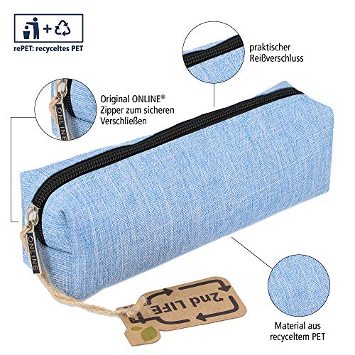 Bolsa de deporte con estuche Online 2nd Life, material de PET reciclado para un medio ambiente limpio, bolsa de gimnasio de 35 x 50 cm/estuche de lápices 20 x 5 x 6 cm