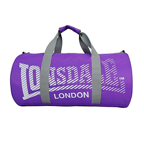 Bolsa de Deporte Ideal Para Gimnasio Viaje Mochila Marca Lonsdale Color Morado/Blanco