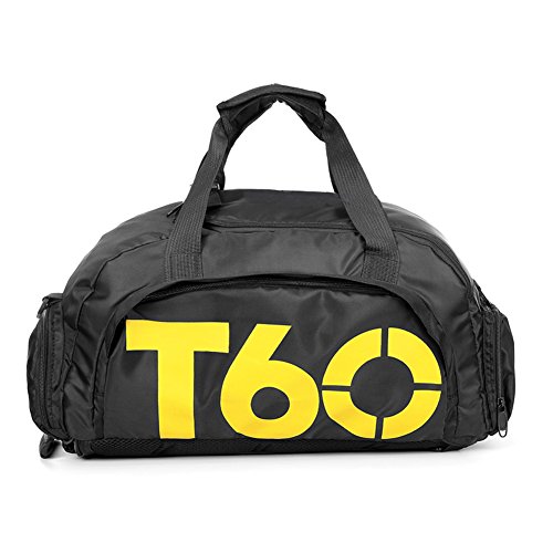 Bolsa de deportes unisex de 35 L, de gran capacidad, con compartimento para zapatos, de Obling, color Negro con amarillo., tamaño 45*25*30 CM