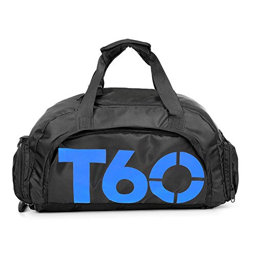 Bolsa de deportes unisex de 35 L, de gran capacidad, con compartimento para zapatos, de Obling, color Negro con azul., tamaño 45*25*30 CM