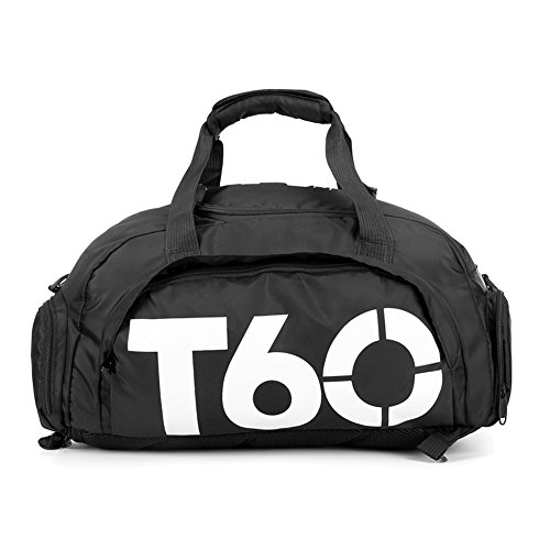 Bolsa de deportes unisex de 35 L, de gran capacidad, con compartimento para zapatos, de Obling, color Negro con blanco., tamaño 45*25*30 CM