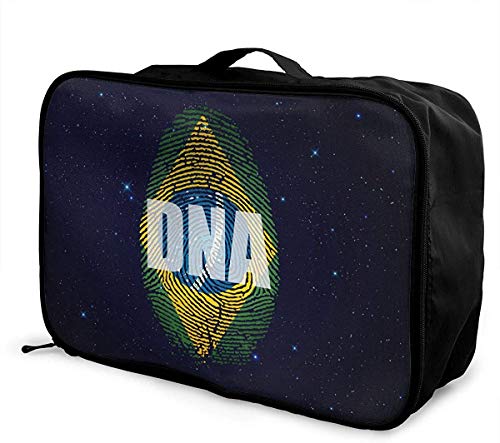 Bolsa de Viaje Grande portátil con diseño de Bandera de Brasil en mi ADN