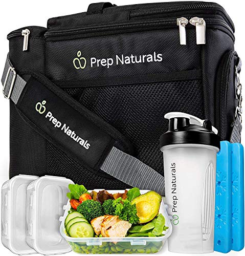 Bolsa isotermica para llevar almuerzo - Bolsa termica para alimentos – Bolsa refrigeradora reutilizable con recipientes – Bolsa comida termica aislada para hombres y mujeres