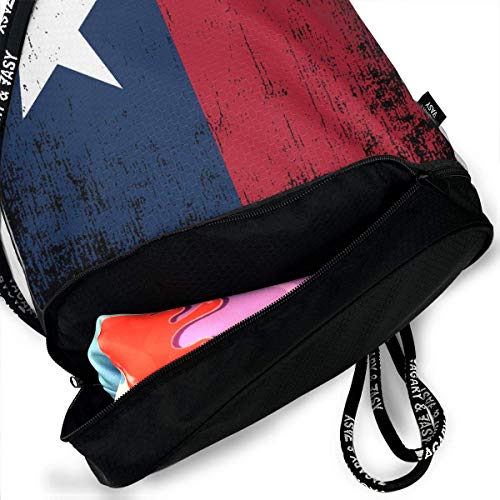 Bolsas de Gimnasia, Texas State Flag Drawstring Bag Travel Swim Shoulder Backpack Large Capacity Beam Backpack, Home Travel Storage Use Gift For Men & Women, Girls Boys