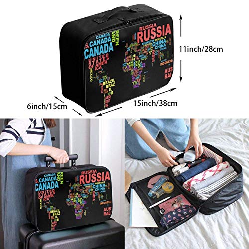 Bolsas de Maleta World Map Lightweight Waterproof Large Travel Duffel Bag Rolling Packable Extra Overnight Luggage Bags For Camping Gym Bags For Men/Women Overnight Bag