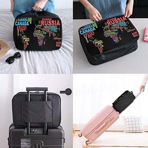 Bolsas de Maleta World Map Lightweight Waterproof Large Travel Duffel Bag Rolling Packable Extra Overnight Luggage Bags For Camping Gym Bags For Men/Women Overnight Bag