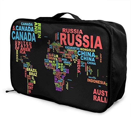 Bolsas de Maleta World Map Lightweight Waterproof Large Travel Duffel Bag Rolling Packable Extra Overnight Luggage Bags For Camping Gym Bags For Men/Women Overnight Bag