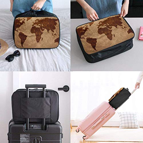 Bolsas de Maleta World Map Lightweight Waterproof Large Travel Duffel Bag Rolling Packable Extra Overnight Luggage Bags For Camping Gym Bags For Men/Women Overnight Bag