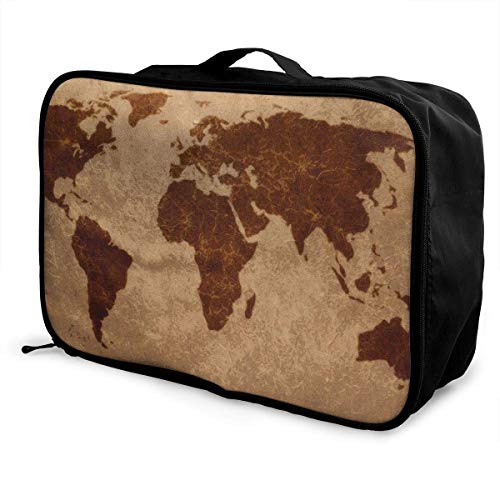 Bolsas de Maleta World Map Lightweight Waterproof Large Travel Duffel Bag Rolling Packable Extra Overnight Luggage Bags For Camping Gym Bags For Men/Women Overnight Bag