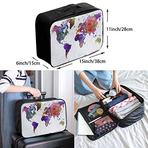 Bolsas de Maleta World Map Lightweight Waterproof Large Travel Duffel Bag Rolling Packable Extra Overnight Luggage Bags For Camping Gym Bags For Men/Women Overnight Bag