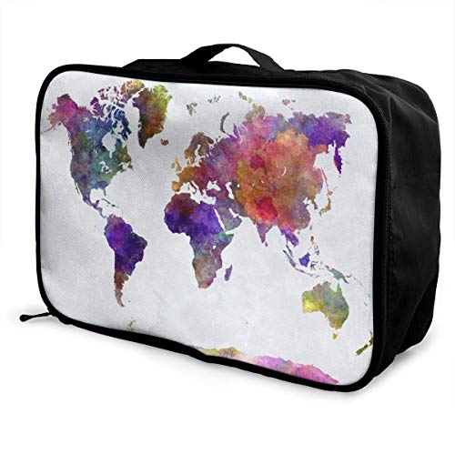 Bolsas de Maleta World Map Lightweight Waterproof Large Travel Duffel Bag Rolling Packable Extra Overnight Luggage Bags For Camping Gym Bags For Men/Women Overnight Bag