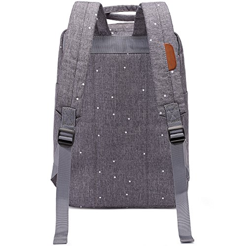 Bolsas Escolares KAUKKO Mochila Estilo Oxford Bolsa Ligera Bolso del Ordenador portátil de 14" (Gris)