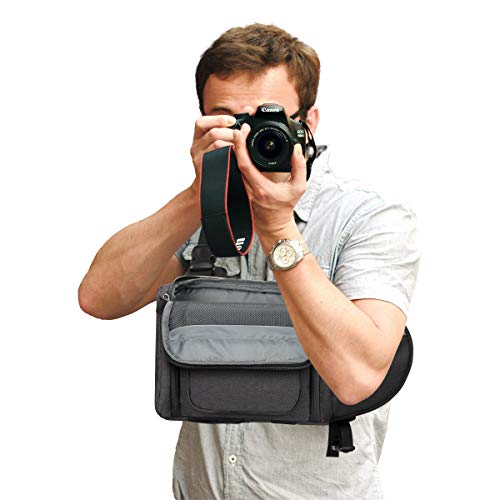 Bolso de Hombro para cámara ARVOK, Mochila Impermeable para cámara con Funda para Lluvia y sujección para trípode, Bolso para cámara Profesional para Canon Nikon Sony Fujifilm DSLR, SLR y Objetivos