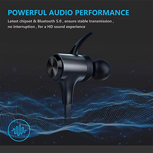 Boltune - Auriculares inalámbricos Bluetooth 5.0, 16 Horas de reproducción IPX7, Resistentes al Agua, con conexión magnética, micrófono CVC 8.0 para Correr, Gimnasio, Viajes