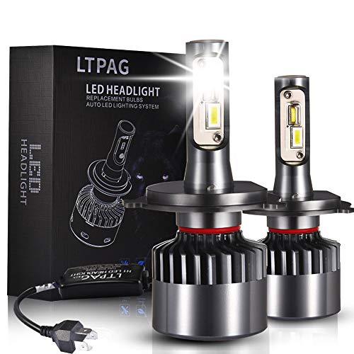 Bombilla H4 LED Coche, LTPAG 2pcs 72W Lampara H4 LED 12V/36V Luces LED Coche H4, 2019 Novísimo 12000LM Faros Reemplazo de Halógena y Kit Xenón H4, Blanco 6000K, Garantía de 2 años