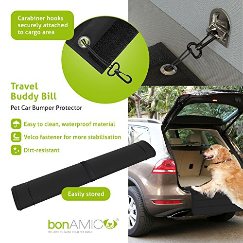bonAMICO Travel Buddy Bill, Cubierta de Maletero y Protección de Parachoques para Trans-portar Perros en Coche, Moqueta de Maletero para Viaje de Perros