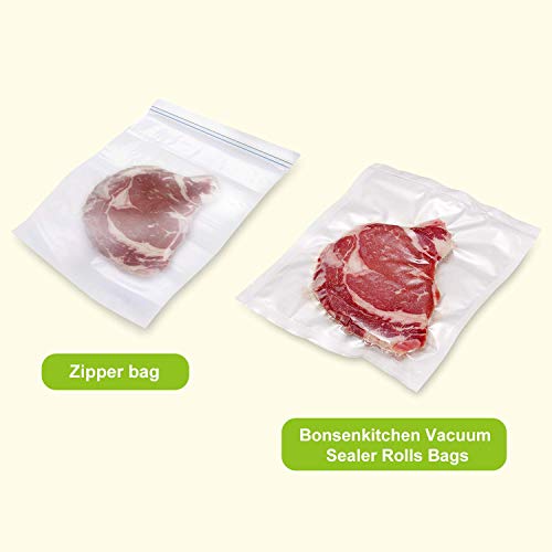 Bonsenkitchen Rollos al Vacio para Envasadora al Vacío, 2 Rollos 28 x 600cm Bolsas de Vacio Gofradas para Conservación de Alimentos y Sous Vide Cocina & Boilable - VB3814