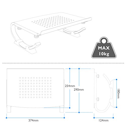 BONTEC Soporte portátil ergónomico Ajustable Curvo para computadora portátil y MacBook, Peso Máx. 10 kg