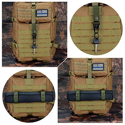 BOOSTEADY Kit de 13 Accesorios para Bolsa táctica de Molle Correa de Mochila Chaleco, Bloqueo Grimloc D-Ring,Web Dominator Cuerdas & Hebilla Elásticas,4"Correa MOD,Llavero Fijo en Bolsa de Cremallera