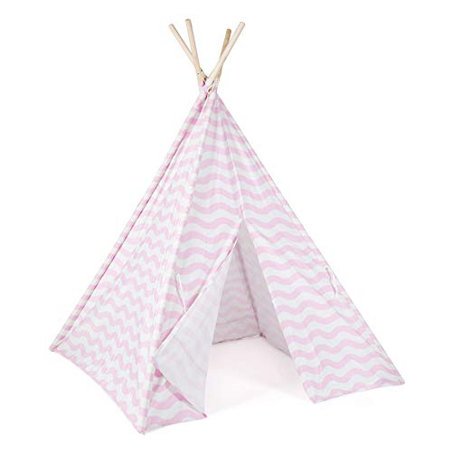 boppi Tipi Tienda Infantil Grande De Juego para Jardin O Interior De Madera Y Lona- Rosa