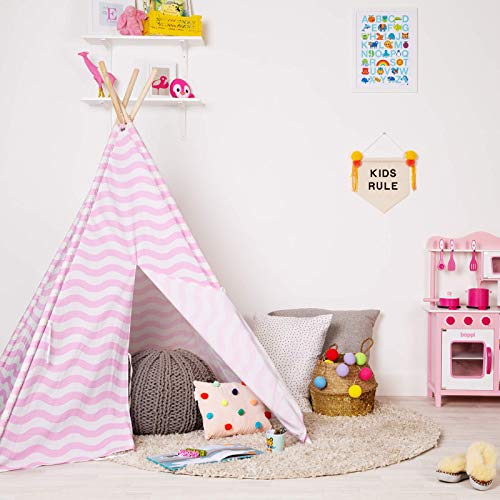 boppi Tipi Tienda Infantil Grande De Juego para Jardin O Interior De Madera Y Lona- Rosa