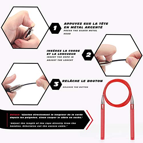 Born2Rise™ Comba para Saltar Empuñaduras de Aluminio Crossfit, Boxe, Fitness