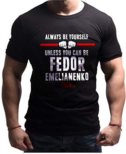 Bornlion - Camiseta de Manga Corta para Hombre, 100% algodón, Logo de Fоr-Always be Fоr, Camiseta para Fans de Artes Marciales, Ropa Deportiva Online, Camiseta Ideal para Regalar Negro S