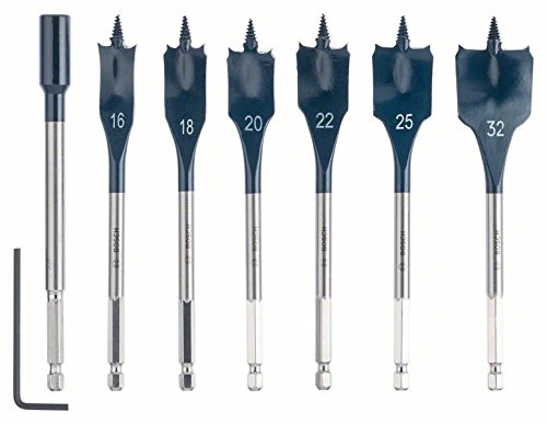 Bosch 2 608 587 009 - Set de 7 brocas fresadoras planas Self Cut Speed - 16; 18; 20; 22; 25; 32 mm (pack de 7)