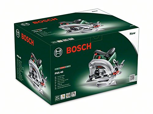 Bosch PKS 40 - Sierra circular (850 W, tope paralelo, hoja de sierra para madera, diametro nominal de la hoja de sierra: 130 mm, en caja de cartón)