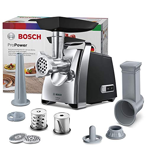 Bosch ProPower MFW67440 - Picadora de carne, 700 W, color plateado y negro