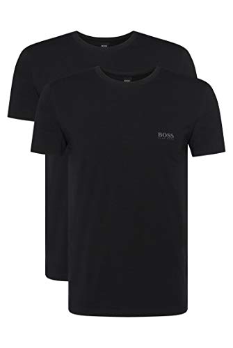 BOSS T-shirt Rn 2p Co/el Camiseta, Negro (Black 1), Large (Pack de 2) para Hombre