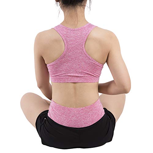 BOTRE 5 Piezas Conjuntos Deportivos para Mujer Chándales Ropa de Correr Yoga Fitness Tenis Suave Transpirable Cómodo (Rosa, XL)