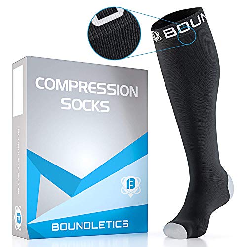 Boundletics Calcetines De Compresión Fitness, Correr, Viajar/Utilizar en Aviones - Ideales Medias de Compresión para Deporte de Hombres y Mujeres - Mejoran Circulación Sanguínea (S/M)