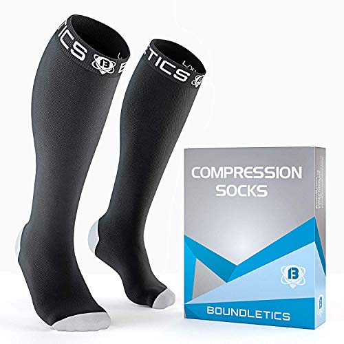 Boundletics Calcetines De Compresión Fitness, Correr, Viajar/Utilizar en Aviones - Ideales Medias de Compresión para Deporte de Hombres y Mujeres - Mejoran Circulación Sanguínea (S/M)