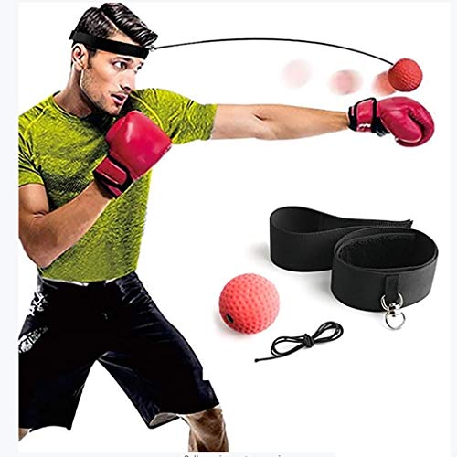 Boxeo reflejo de la bola, la bola de velocidad entrenamiento del boxeo portátil con diadema, 2 niveles de velocidad de entrenamiento perfecto for mejorar Reacciones velocidad, agilidad, Puñetazo Veloc