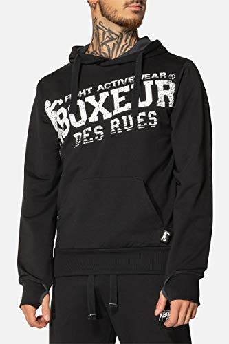 Boxeur des rues - Black Hoodie with Thumb Holes, Man