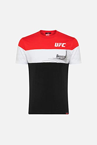 Boxeur des rues - UFC Basic Round Neck T Shirt with Contrast Details In Different Color, Man