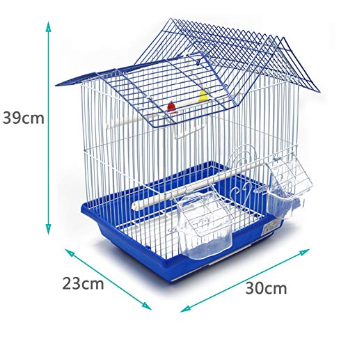 BPS Jaula Pájaros Metal con Comedero Bebedero Columpio Saltador Cubeta 30 x 23 x 39 cm Color al Azar  BPS-1164