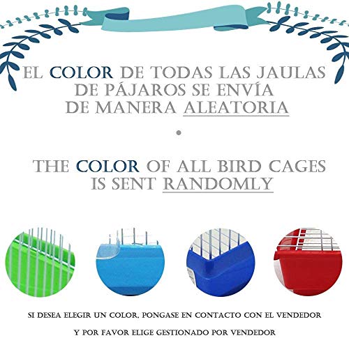 BPS Jaula para Pájaro Pajarera Periquito Canarios con Comedero Bebedero Saltado Perchas para Descanso Color al Azar 34x23.5x36 cm BPS-1272