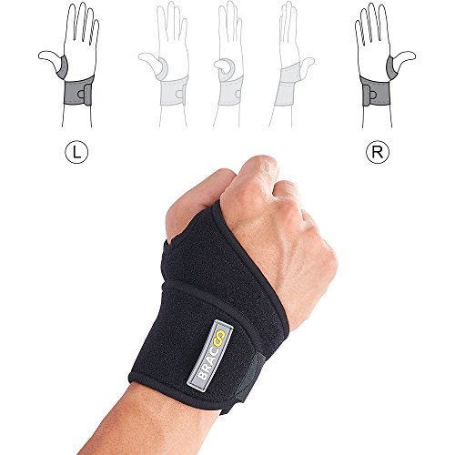 Bracoo WS10 I muñequera de neopreno versátil, totalmente ajustable, para dolor, esguinces, distensiones, inestabilidad articular, tendinitis de muñeca, mano derecha e izquierda