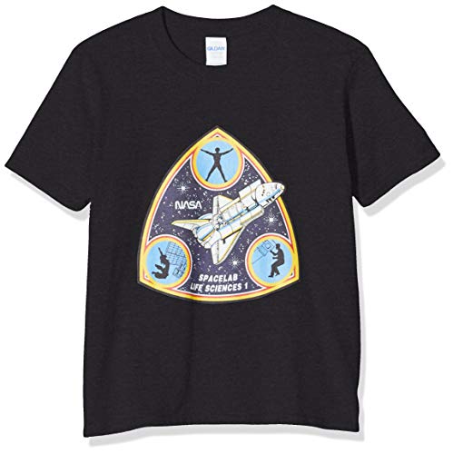 Brands In Limited NASA Spacelab Life Sciences Camiseta, Negro (Black Blk), 7-8 años (Talla del Fabricante: 7-8Y) para Niñas