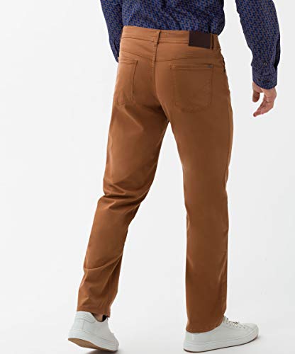 BRAX Cooper Fancy Marathon Supima Flachgewebe Five Pocket Uni Pantalones, Marrón (Caramel 54), W34/L32 (Talla del Fabricante: 34/32) para Hombre
