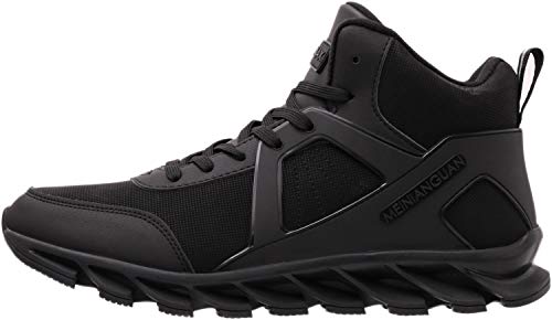 BRONAX Zapatillas Hombres Deporte Running Zapatos para Correr Gimnasio High Top Sneakers Deportivas Transpirables Casual Todo Negro 40EU