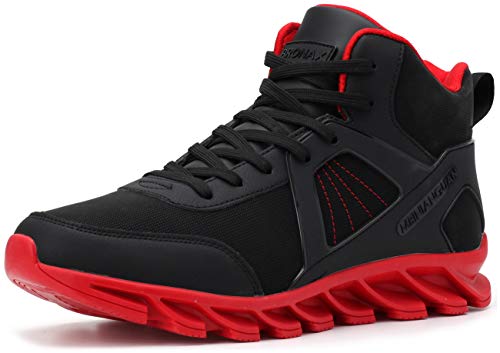 BRONAX Zapatillas Hombres Deporte Running Zapatos para Correr Gimnasio High Top Sneakers Deportivas Transpirables Casual Todo Negro 45EU