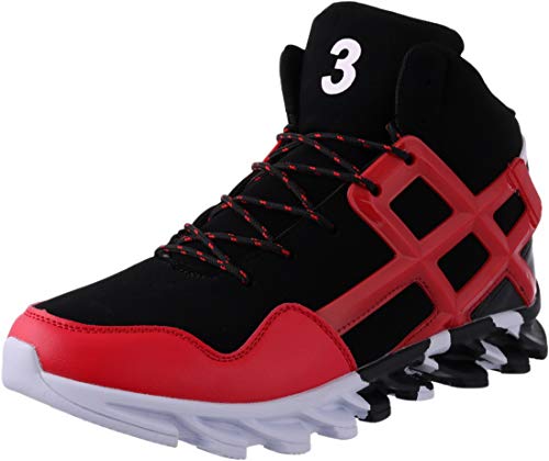 BRONAX Zapatillas Hombres Deporte Running Zapatos para Correr Gimnasio High Top Sneakers Deportivas Transpirables Casual Todo Rosso 43EU