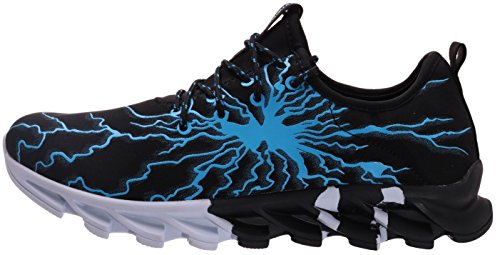 BRONAX Zapatos para Correr en Montaña y Asfalto Aire Libre y Deportes Zapatillas de Running Padel para Hombre Negro Azul 44