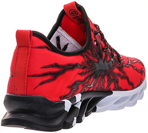 BRONAX Zapatos para Correr en Montaña y Asfalto Aire Libre y Deportes Zapatillas de Running Padel para Hombre Negro Rojo 39